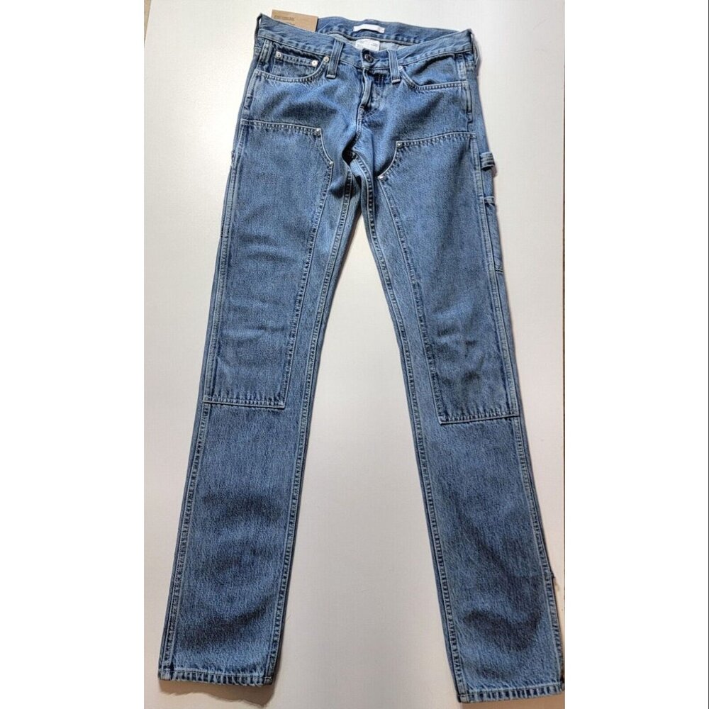 Helmut Lang Carpenter Jeans Knee Patches, Blue, Men's Size 30
